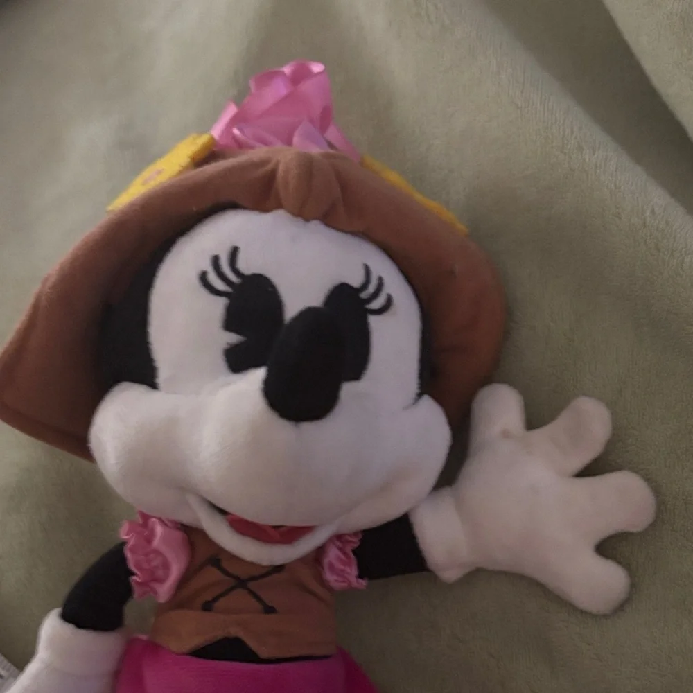 Disney Minnie Mouse Pink and Brown Stuffed Animal